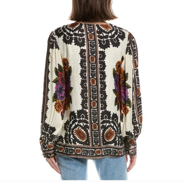 FARM Rio Black and Cream Floral Cardigan - Picture 2 of 4